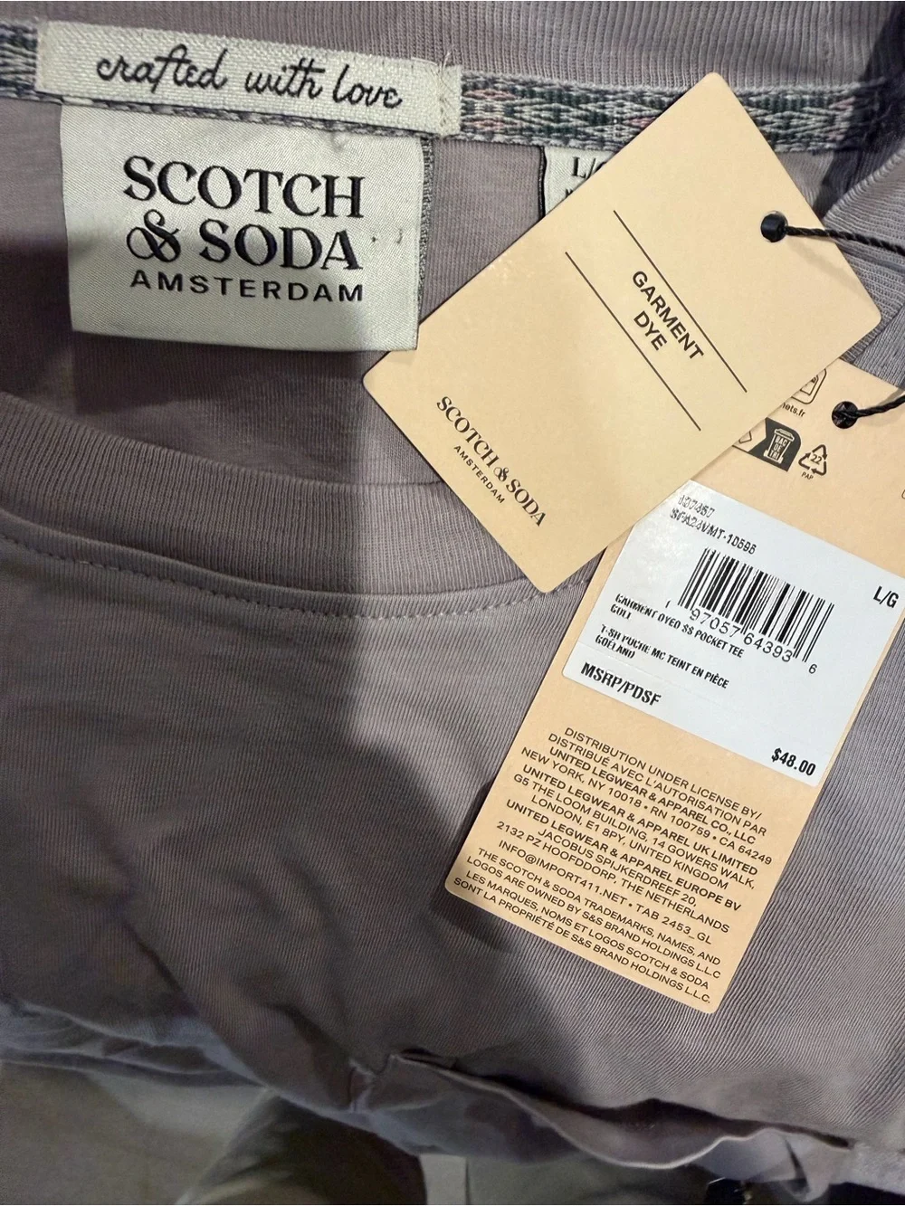 Scotch & Soda Short-Sleeve Pocket Tee in Dusty Lavender